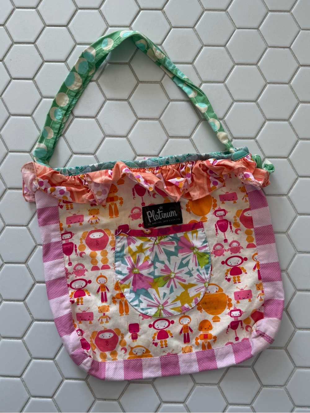Platinum Kids Pink & Multi-Color Patterned Tote Bag